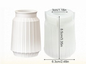 Molde silicona florero rayado con boca 